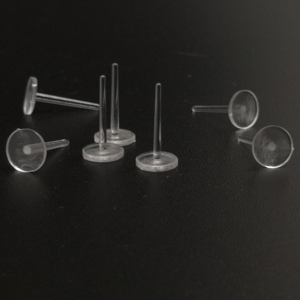 Gói 100 chốt nhựa trong suốt cho khuyên tai xỏ lỗ chống dị ứng dành cho nữ