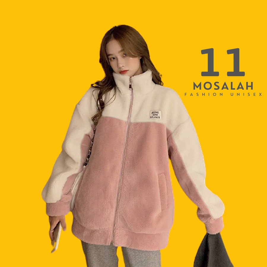 Áo khoác lông cừu nữ ulzzang dáng rộng Hàn Quốc. mo7