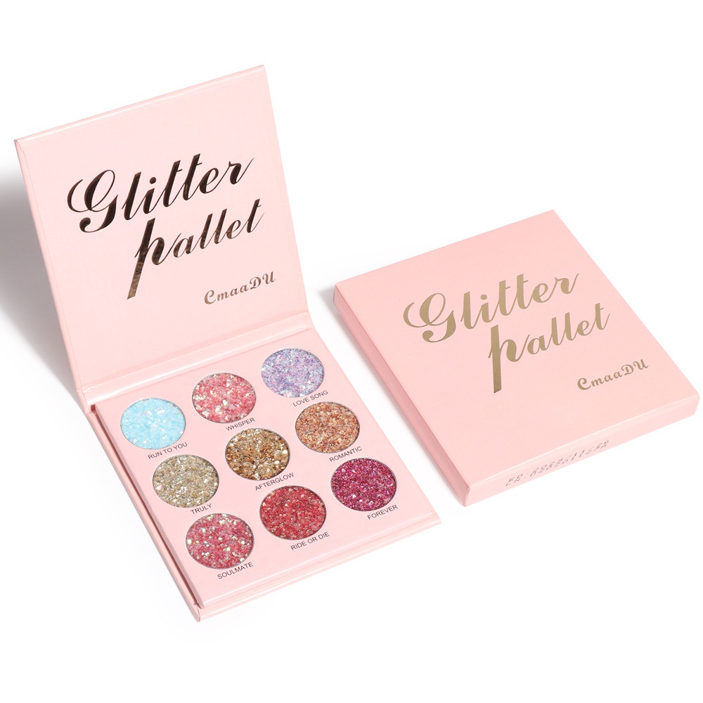 [Hàng mới về] Bảng phấn mắt 9 màu sắc hiệu ứng lì/ ánh nhũ lấp lánh thời trang