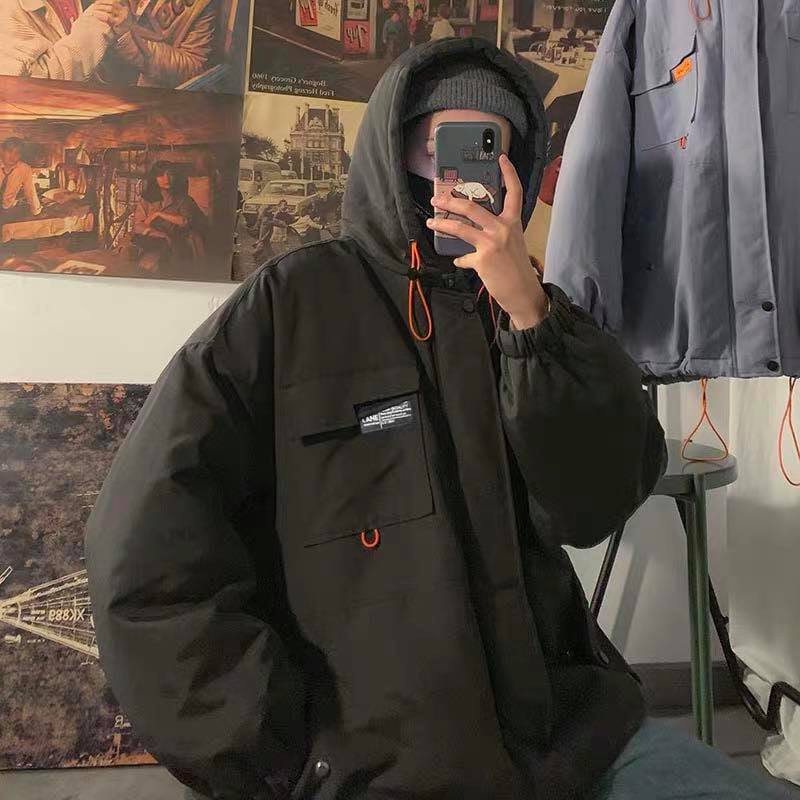 Áo Khoác Chần Bông Black Jacket, JACKLANE , Áo khoác dài tay Unisex Jack Lane dày nhiều lớp có túi và dây rút | BigBuy360 - bigbuy360.vn