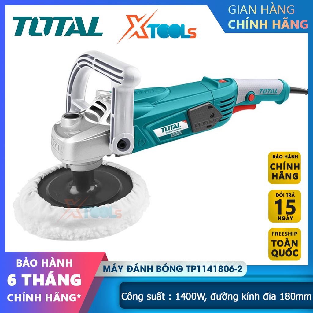 Máy đánh bóng TOTAL TP1141806-2 (TP1141806) chà nhám bề mặt 220V-240V/50Hz-60Hz 1400W (180mm) 3,9kg[CHÍNH HÃNG][XTOOLS]