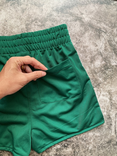 Quần das xanh rêu xuất xịn 332 3-Stripes Shorts Made in Cambodia full tag code