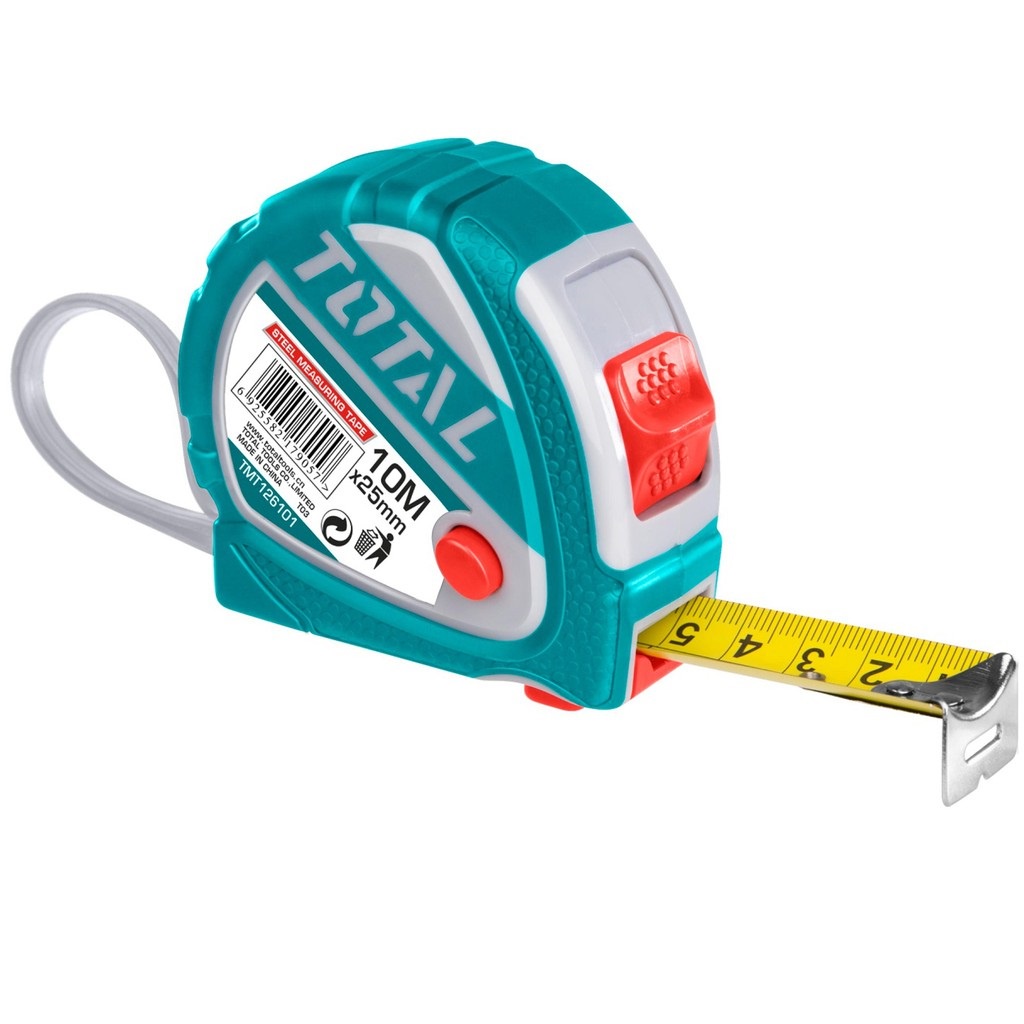 Thước kéo thép nền vàng 25mm x 10m Total TMT126101