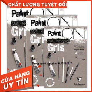 Sổ vẽ đa năng Clairefontaine, Paint On Multi Techniques Grey Color Clairefontaine