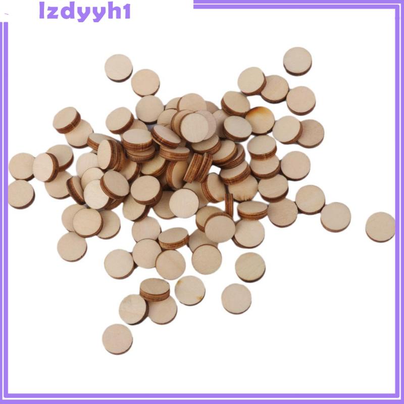 Bộ 100 Miếng Gỗ Tròn Dày 3mm 10mm Dùng Trang Trí DIY