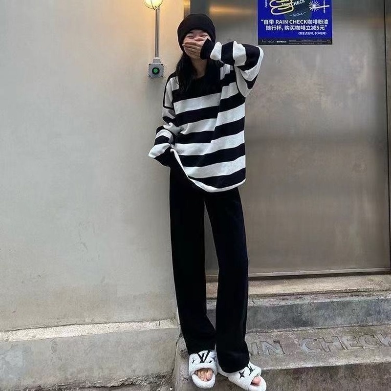 Quần nhung ống rộng lưng cao cho nữ