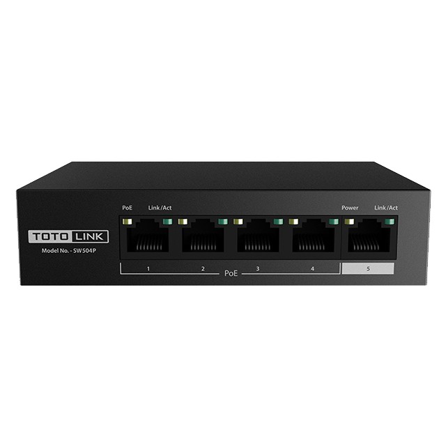 Switch PoE 5 Cổng 10/100Mbps TOTOLINK SW504P - Hàng chính hãng