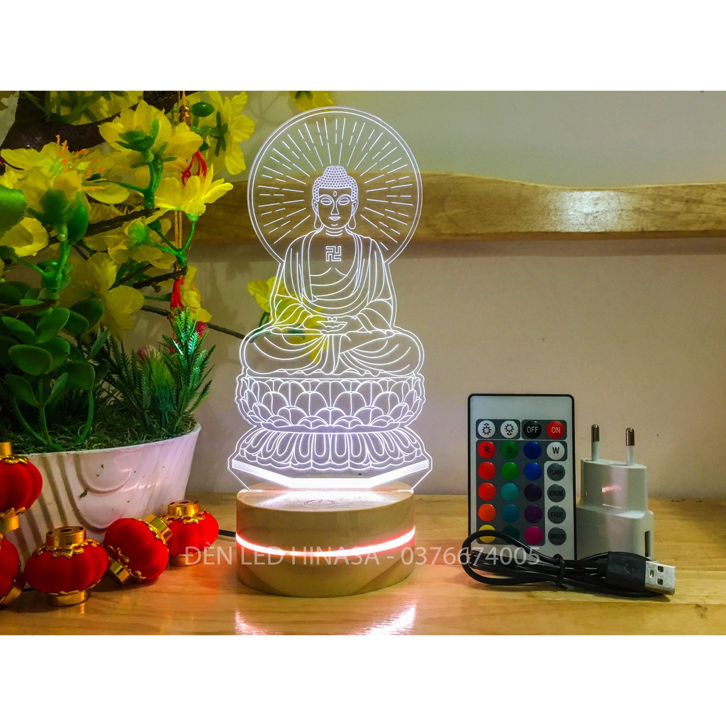 Đèn Phật A Di Đà 16 màu cao 22cm