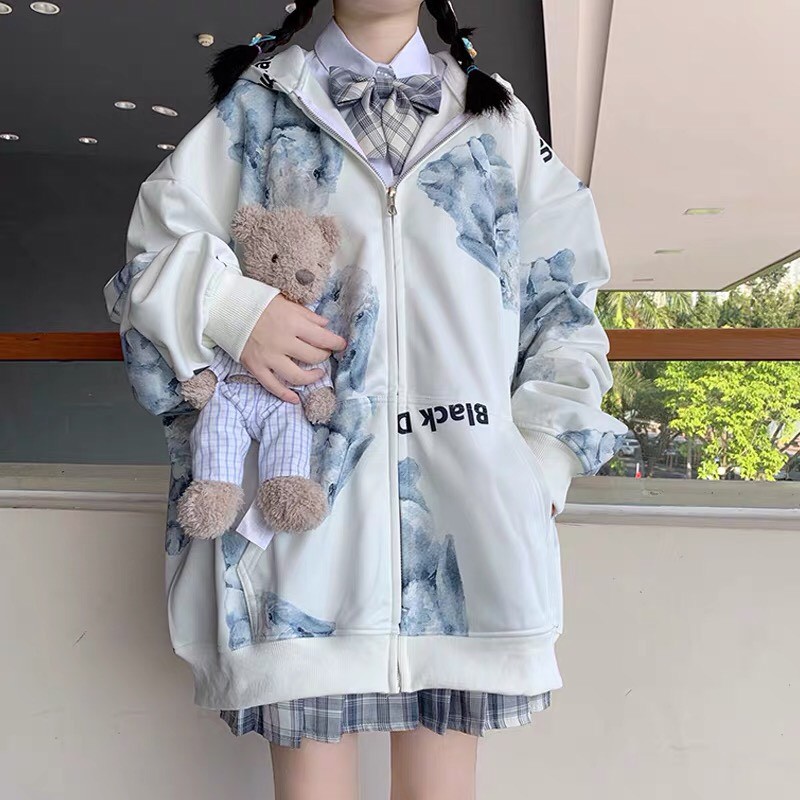 Áo khoác nỉ cardigan unisex form rộng In Toàn Thân Black Demon nam nữ ulzzang Wind | BigBuy360 - bigbuy360.vn