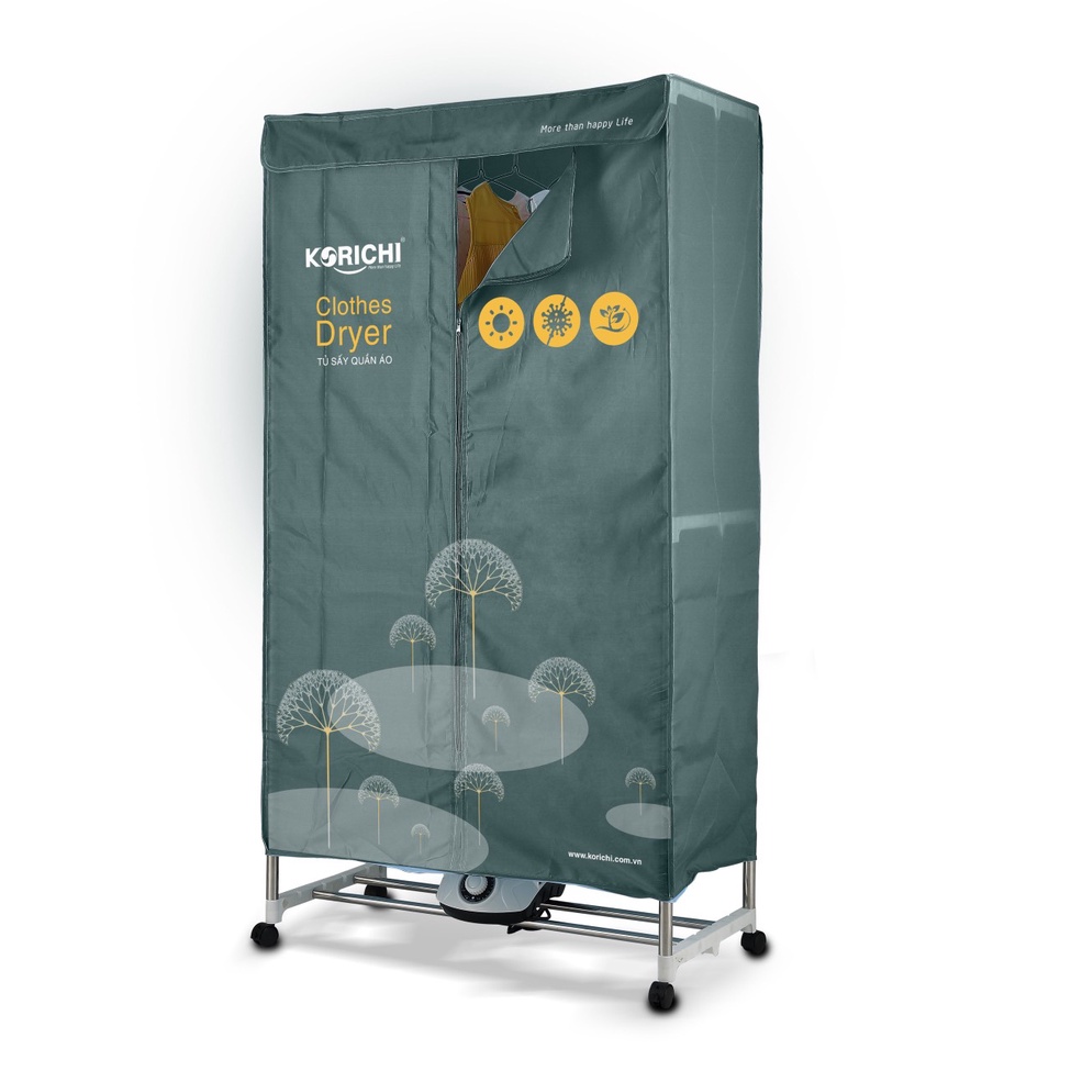 Tủ sấy quần áo Korichi KRC -2199, công suất 2300w sấy siêu nhanh, sử dụng công nghệ sấy PTC. Mẫu mới nhất 2022