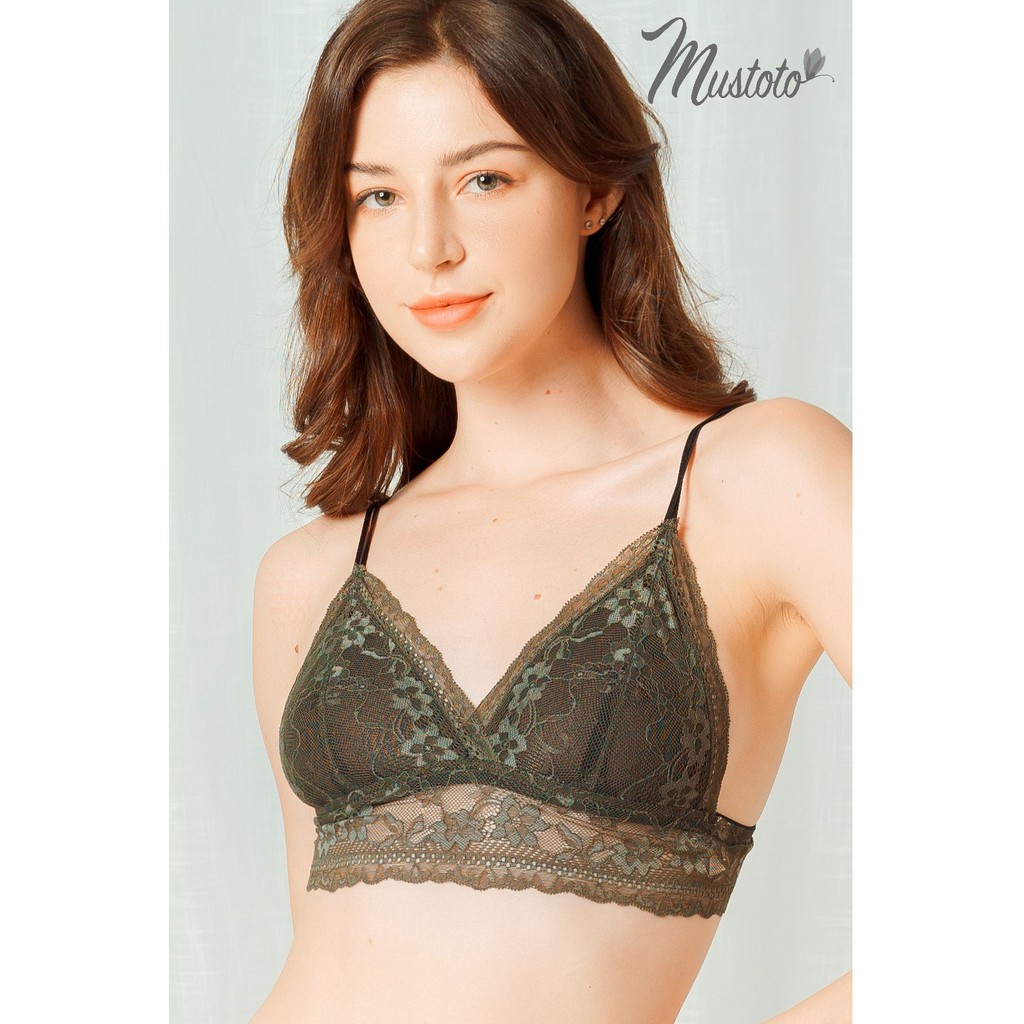 Áo Lót Nữ Bralette Bora Ren Không Gọng Mút Mỏng Tháo Rời Thoải Mái (Mustoto MA14)