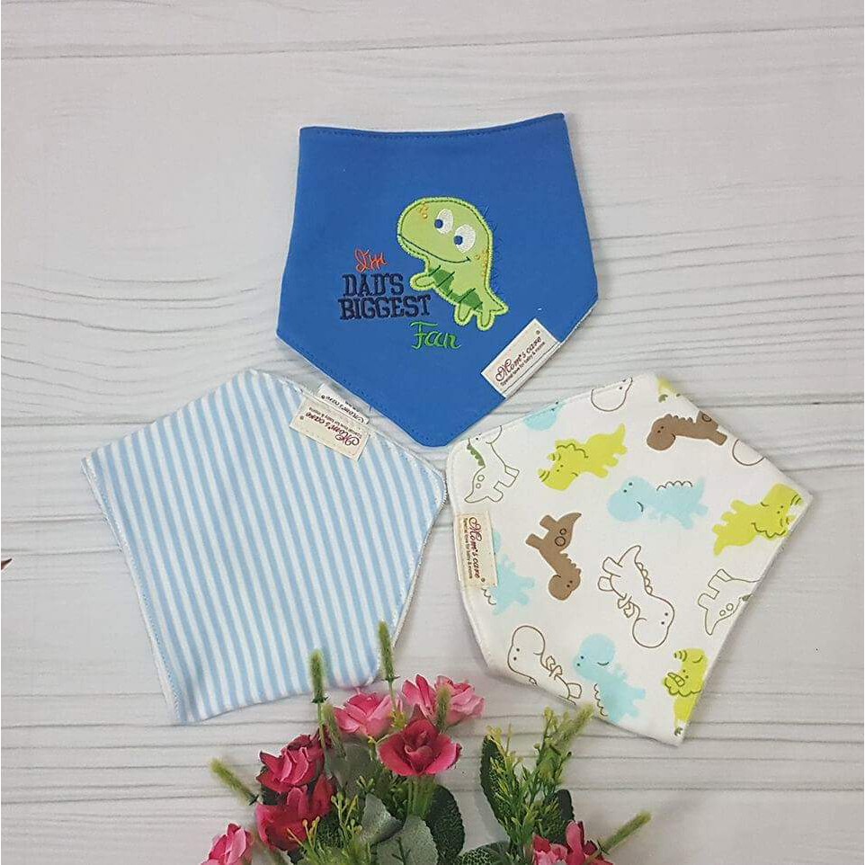 SET 3 Yếm (khăn) tam giác Cao cấp Mom'sCare chất liệu đẹp dành riêng cho bé cưng