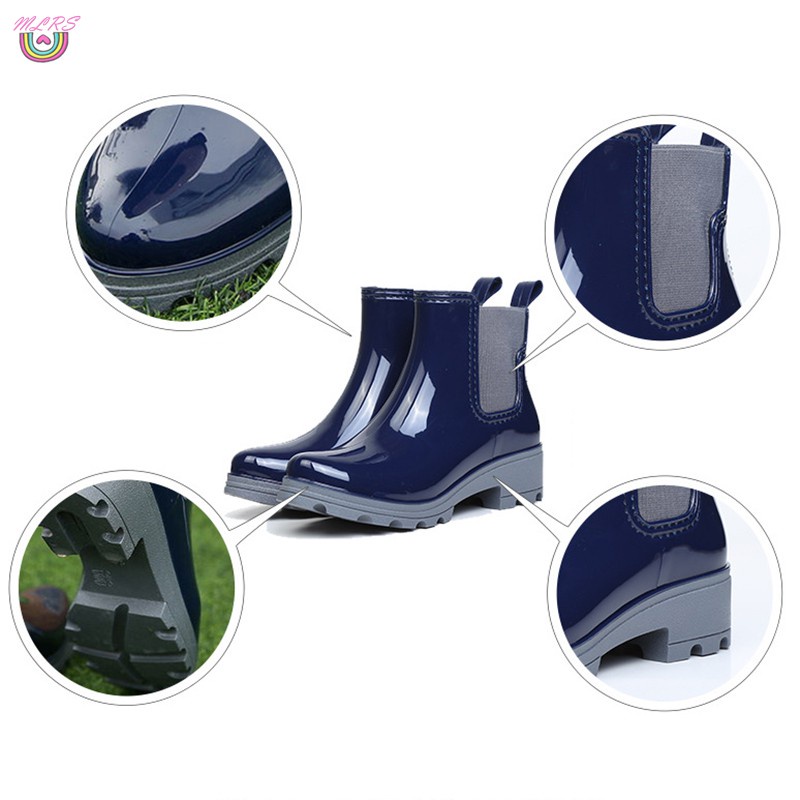 MS Women's Ankle Rain Boots Anti-Slip Short Garden Shoes Waterproof Footwear  Booties Mid Calf Gore Bootie Waterproof &VN