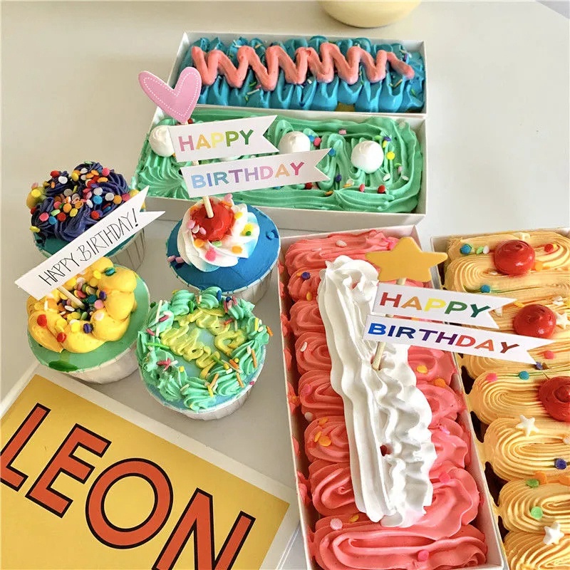 Set 3 / 5 Que Cắm Trang Trí Bánh Sinh Nhật Hình Chữ Happy Birthday Dễ Thương