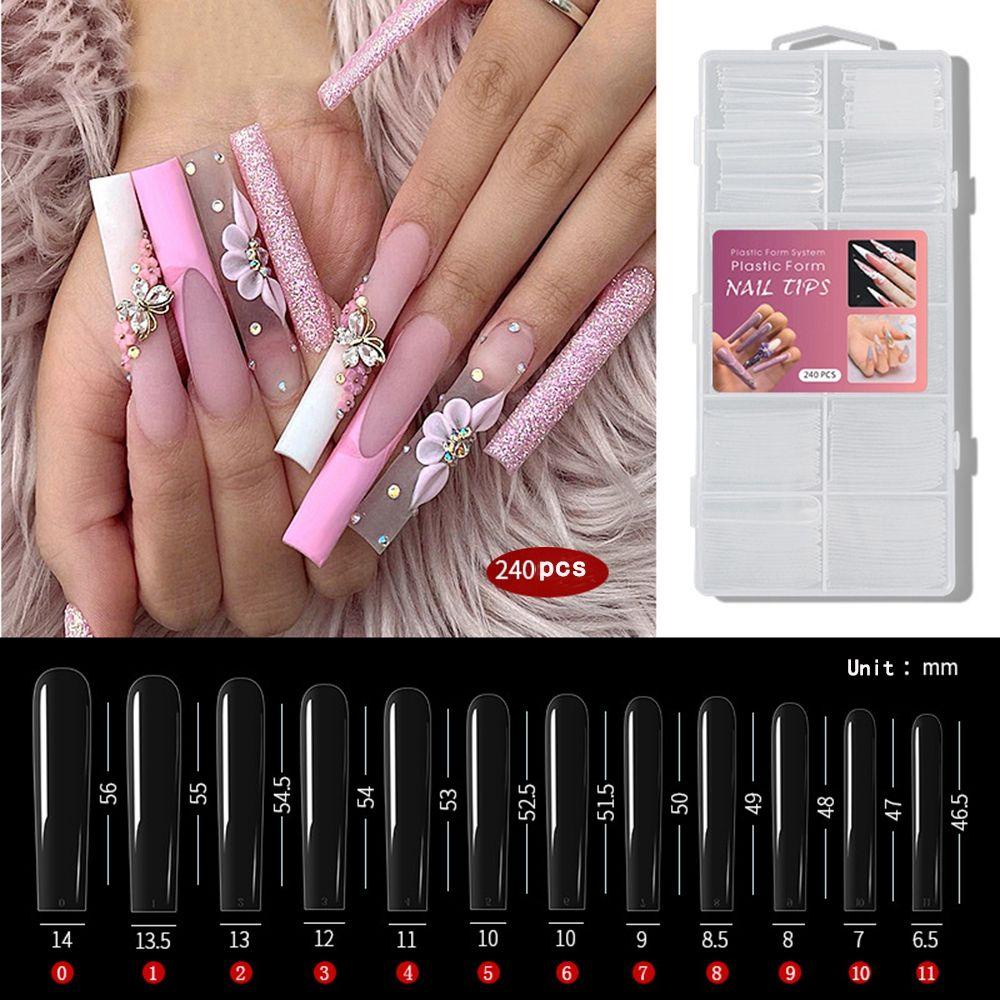 Hộp 240 Móng Tay Giả Bằng Acrylic Thời Trang Cho Nữ