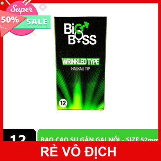Bao cao su gân gai ôm sát Bigboss Wrinkled type Pháp (Hộp 12 chiếc)