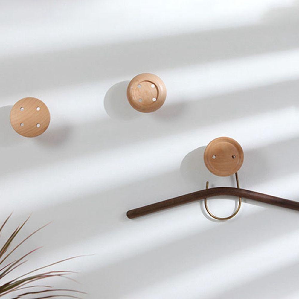 IVORY Móc Treo Đồ Gắn Tường Bằng Gỗ Màu Ngà