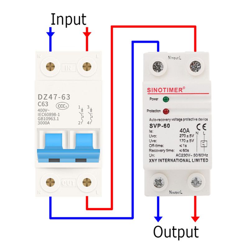 Rờ Le Bảo Vệ Điện Áp Dưới Tự Động Có Thể Điều Chỉnh 230V AC 40A Din
