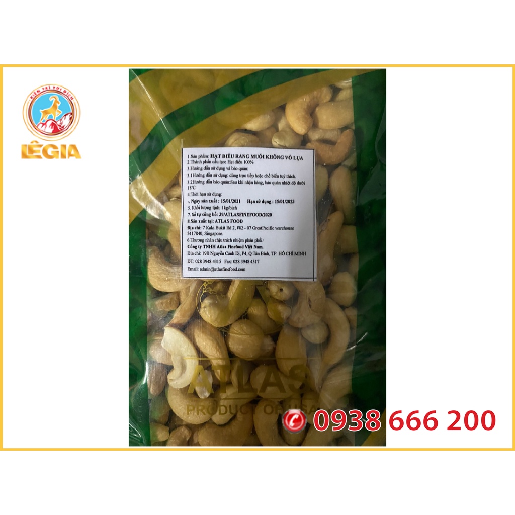 Hạt điều rang muối còn vỏ lụa 1kg