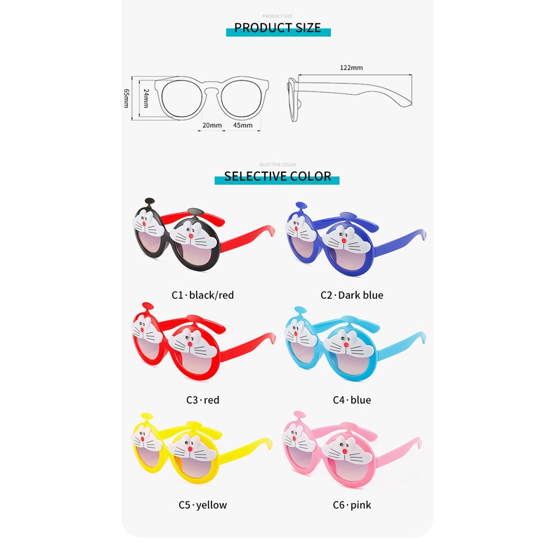 Kính mát chống tia UV400 hình mèo dễ thương cho bé