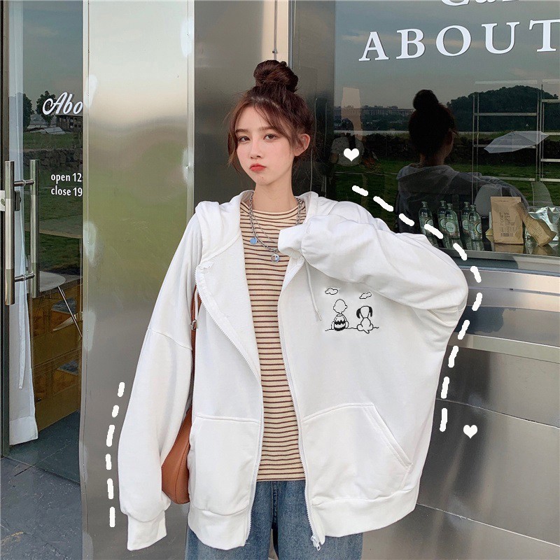 HOODIE  ZIP HOẠT HÌNH❤️ áo khoác chống nắng dây kéo form rộng nam nữ có nón ULZZANG style VIVU123STORE   HOD110