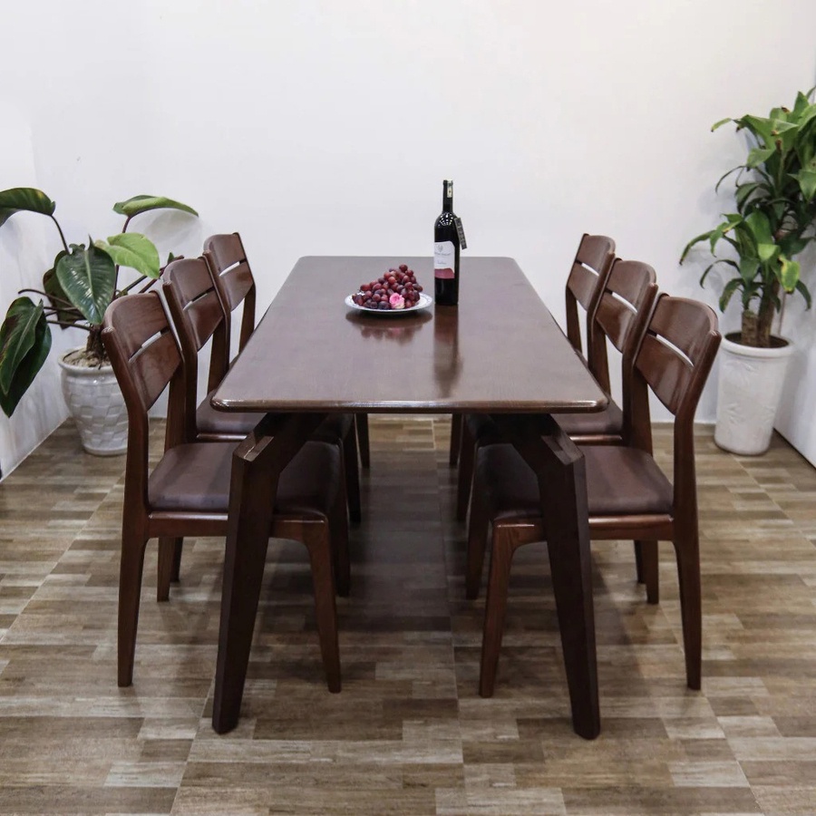 Bàn ăn chân nhện mặt gỗ