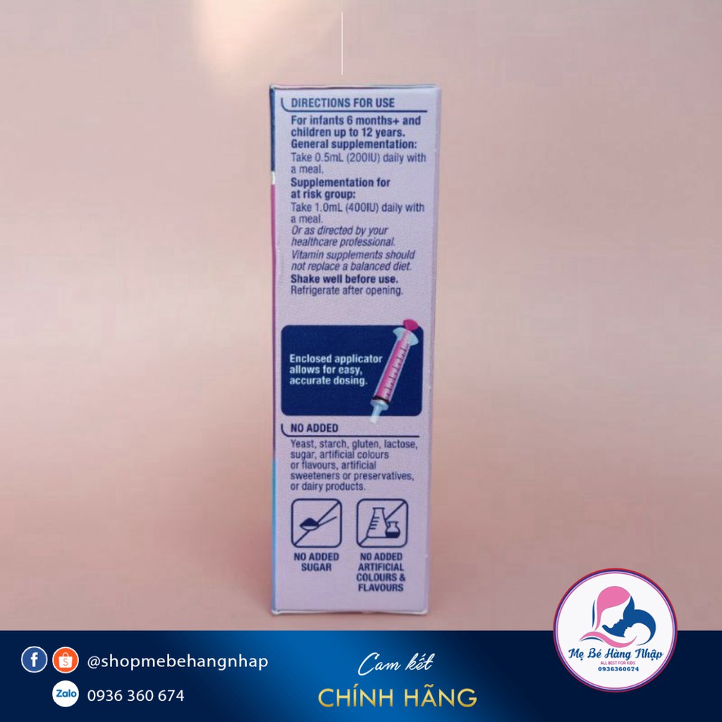 Vitamin D Ostelin Úc cho trẻ từ 6 tháng trở lên - 20ml - hàng Úc chính hãng