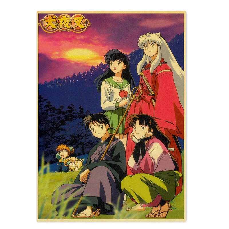 Poster Hoạt Hình Inuyasha Phong Cách Retro