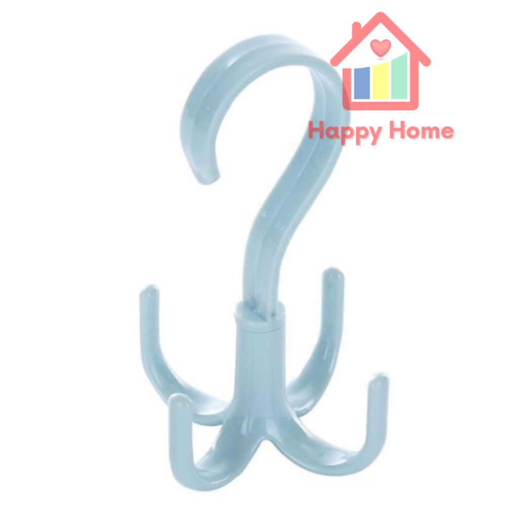 Móc treo đồ túi xách quần áo 4 chân đa năng xoay 360 độ Happy Home