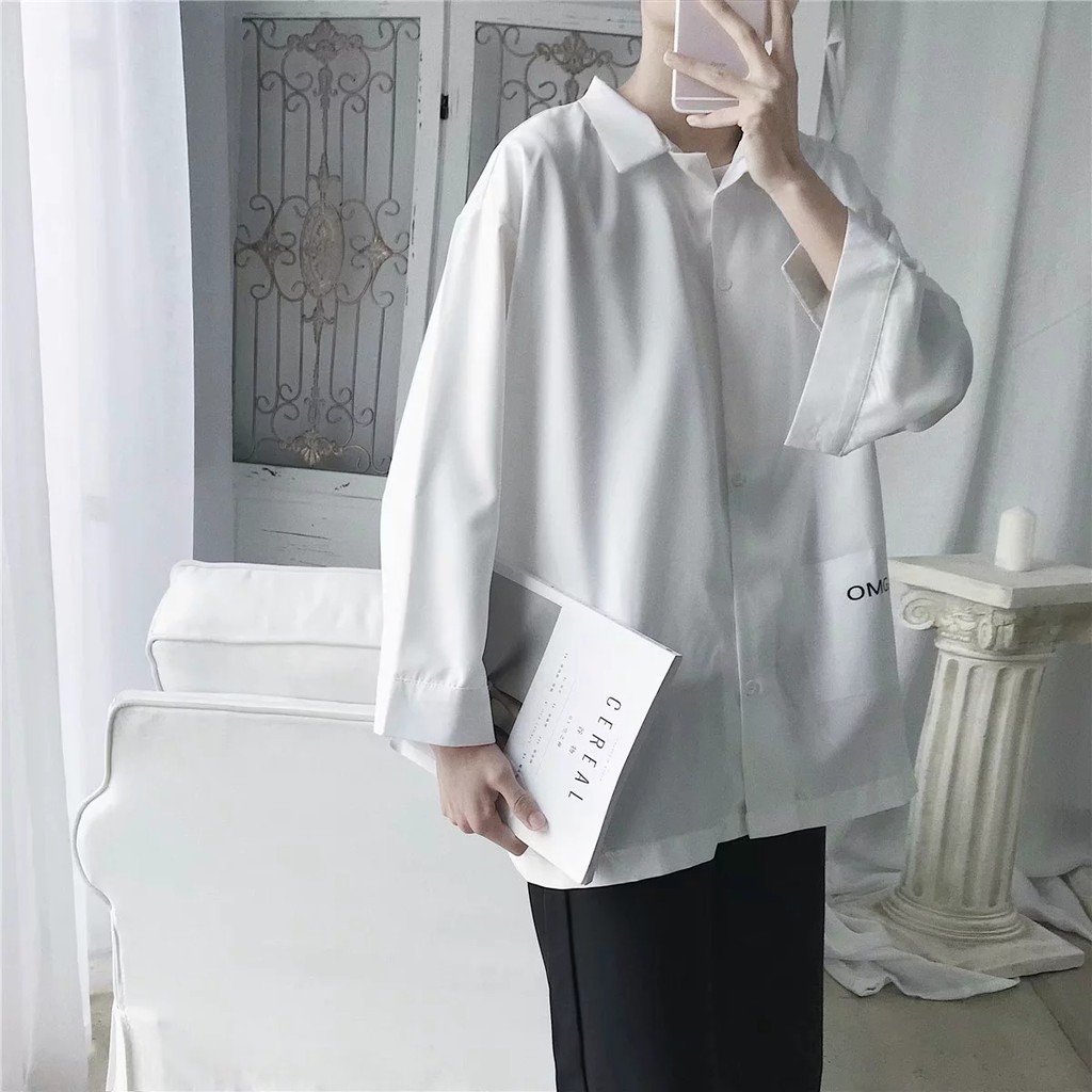 Áo Sơ Mi Tay Dài Phong Cách Retro Harajuku Cho Nam | BigBuy360 - bigbuy360.vn