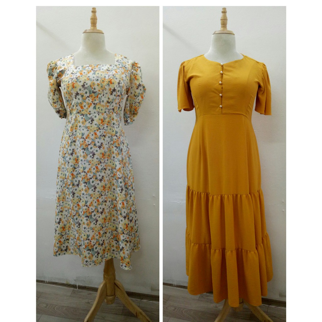 (CÓ ẢNH THẬT) Đầm vàng maxi 60-80kg | BigBuy360 - bigbuy360.vn