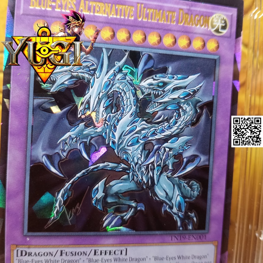 Bài yugioh lá Thanh Nhãn Luân Thế Tối Cực Long Blue Eyes Alternative Ultimate Dragon hiệu ứng phản quang Holofoil Rare 1
