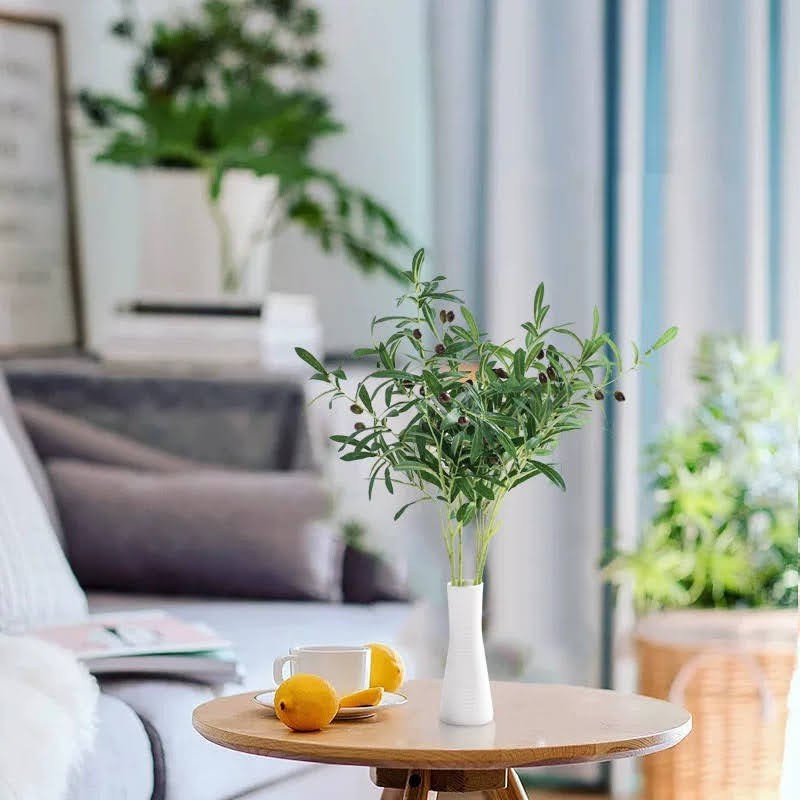 Hoa Giả_Cành Oliu 10 nhánh 8 quả hàng cao cấp trang trí giống thật 99%