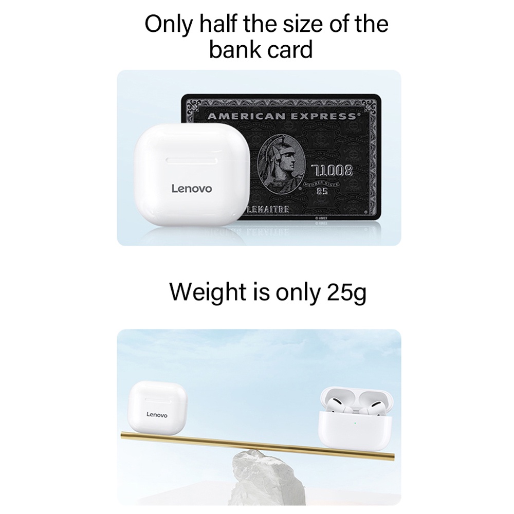 Tai Nghe Bluetooth 5.0 Không Dây Chống Ồn Điều Khiển Kép Lenovo Lp40 Tws 300mah