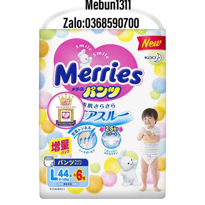 [Hoangminh]  Bỉm Merries Cộng miếng Nội Địa/Nhập khẩu  dán/quần NB90+6 / S82+6 / M64+4 / L5+4 / M58+6 / L44+6 /+6.....