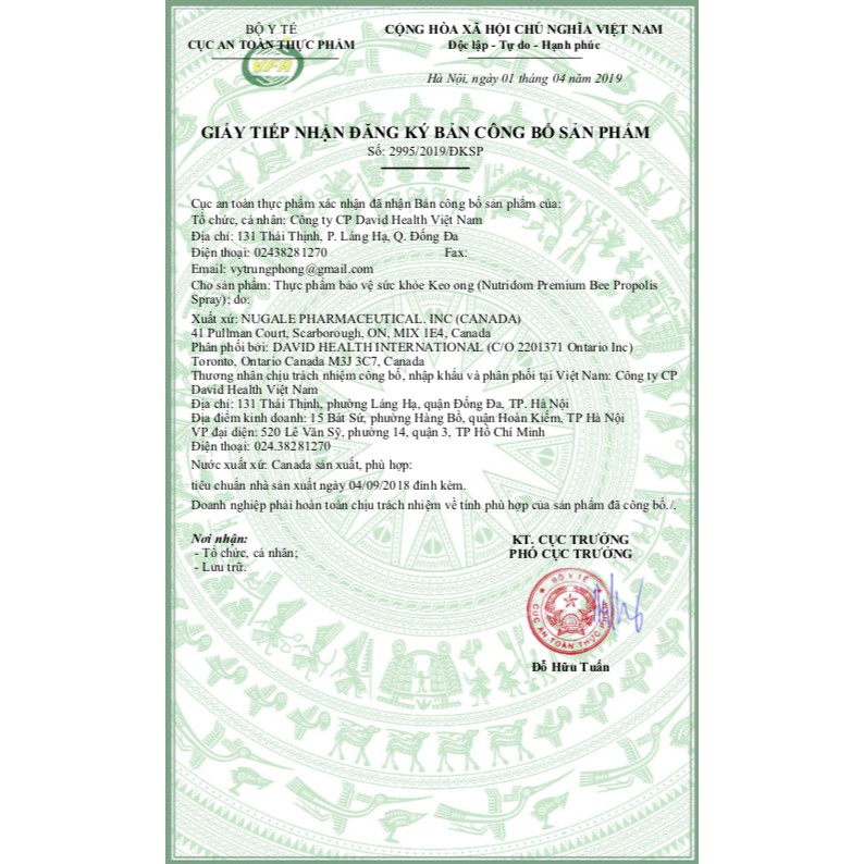 Xịt Keo Ong David Health Bee Propolis Giảm Ho Đau Họng Tăng Sức Đề Kháng Cho Trẻ Em Và Người Lớn - Greenoly