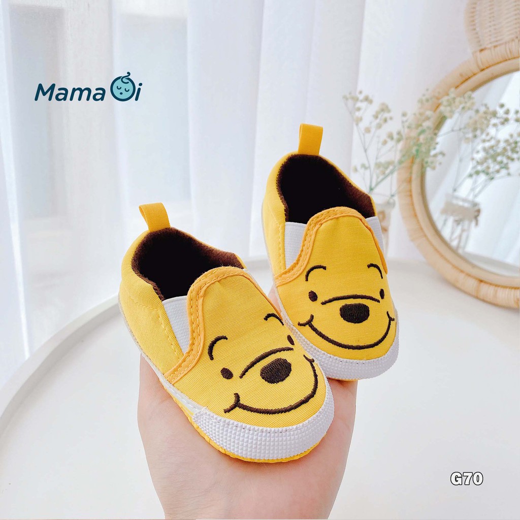 Giày tập đi cho bé giày lười gấu vàng chất vải đáng yêu cho bé của Mama Shop