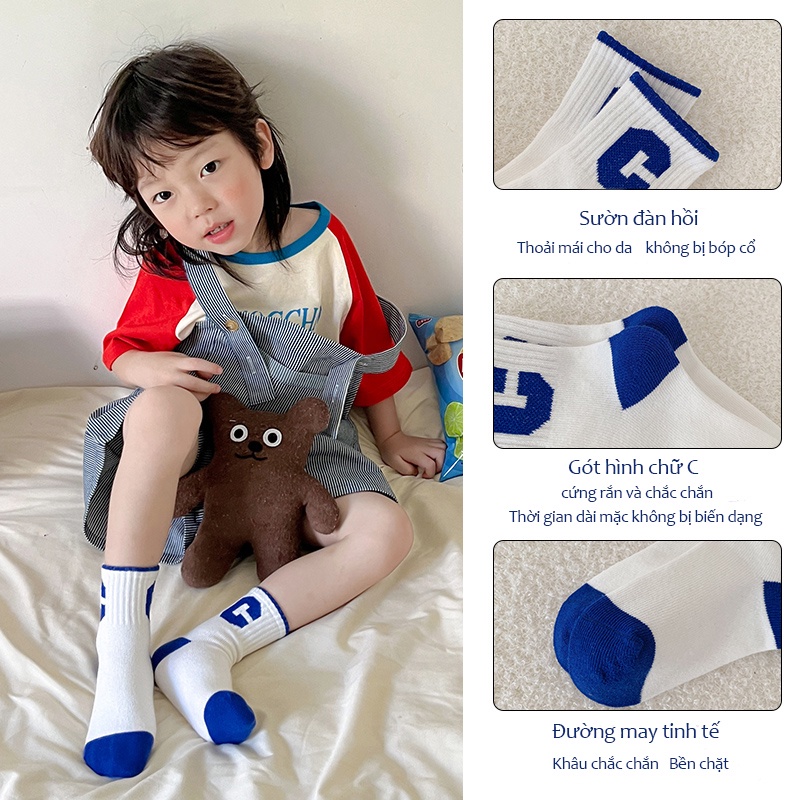 Cheerful Mario 4 cặp Bé trai bé gái Vớ bông Babyboy Babygirl Cartoon Kids Socks