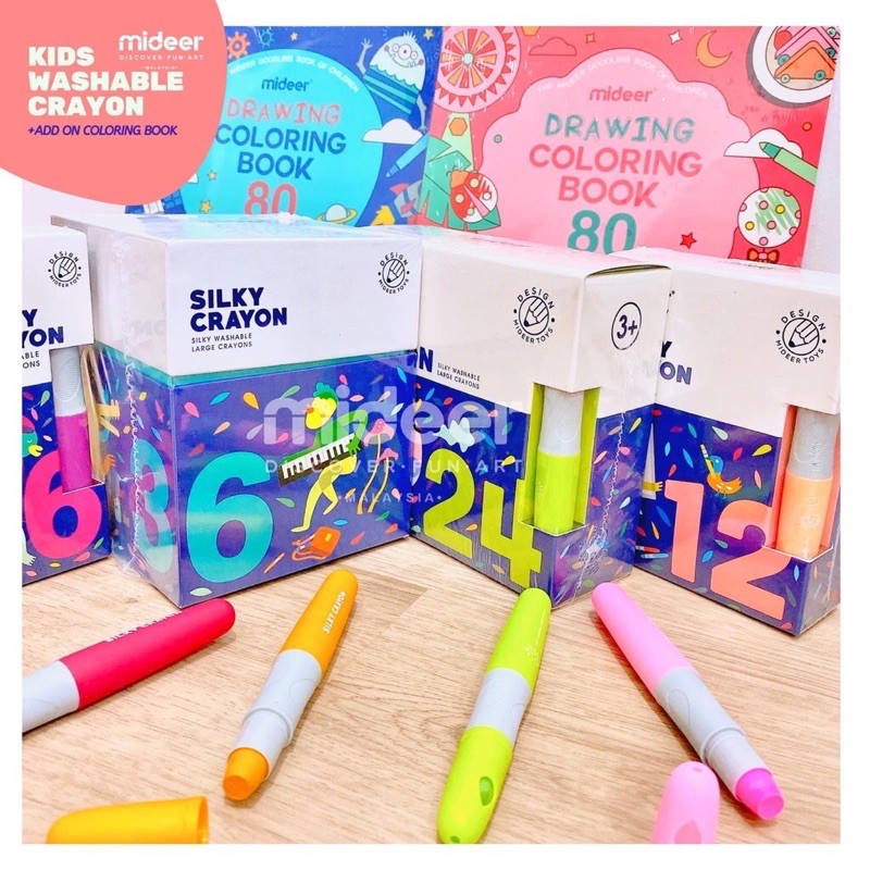 Bút sáp Silky crayon của Mideer- dòng bút sáp An toàn cho bé