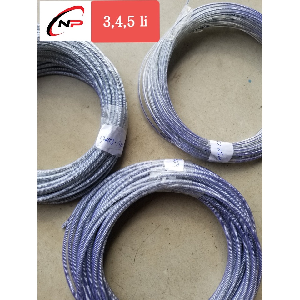 Combo dây phơi quần áo mạ kẽm bọc nhựa chống rỉ sét.