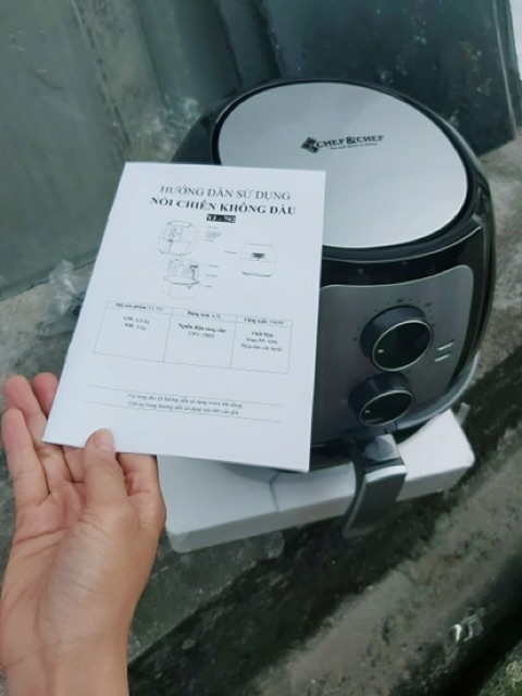 [Sẵn hàng] Nồi chiên không dầu Chef and Chef 6,5L có HDSD tiếng Việt bảo hành 12 tháng