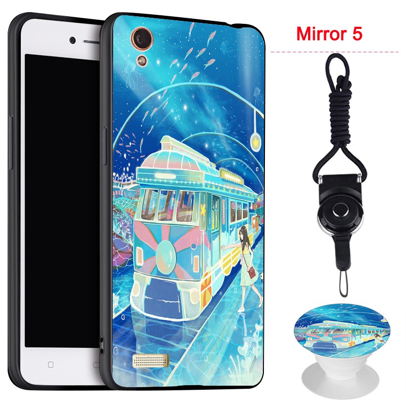 Ốp Điện Thoại Silica Gel Mềm Kèm Giá Đỡ Và Dây Đeo Cho Oppo Mirror 5