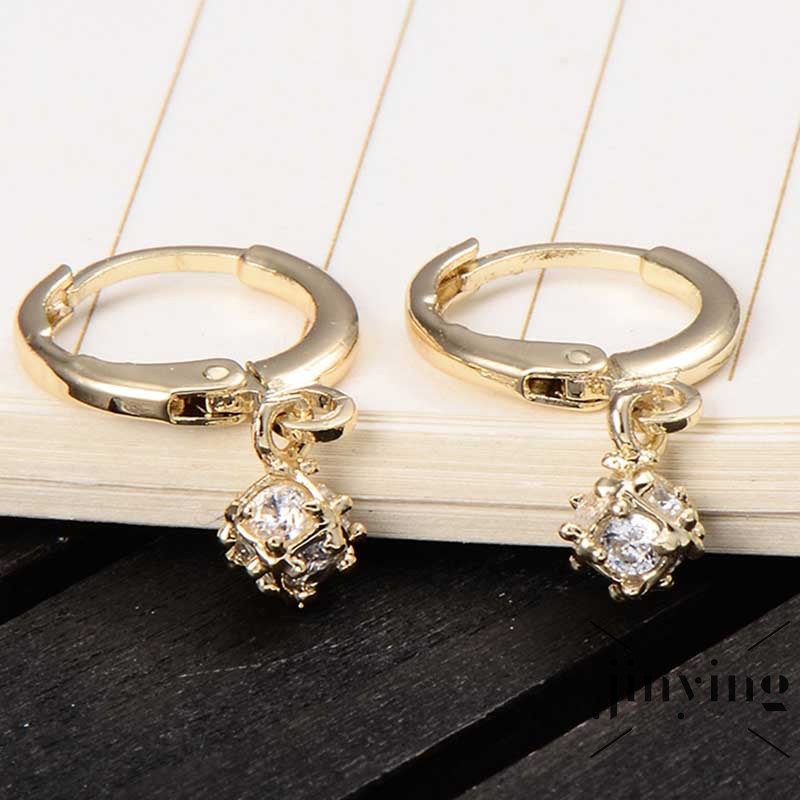 GETNOIVAS Hoa tai mạ vàng hình vuông đính đá lấp lánh