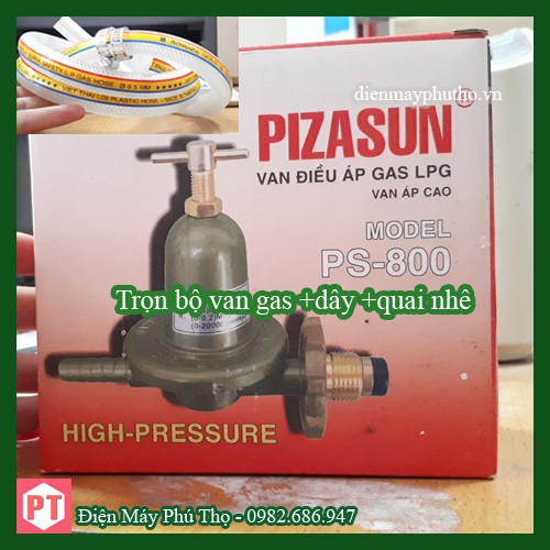 Trọn bộ Van gas bếp công nghiệp Pizasun PS-800 ( dây 1.5m )