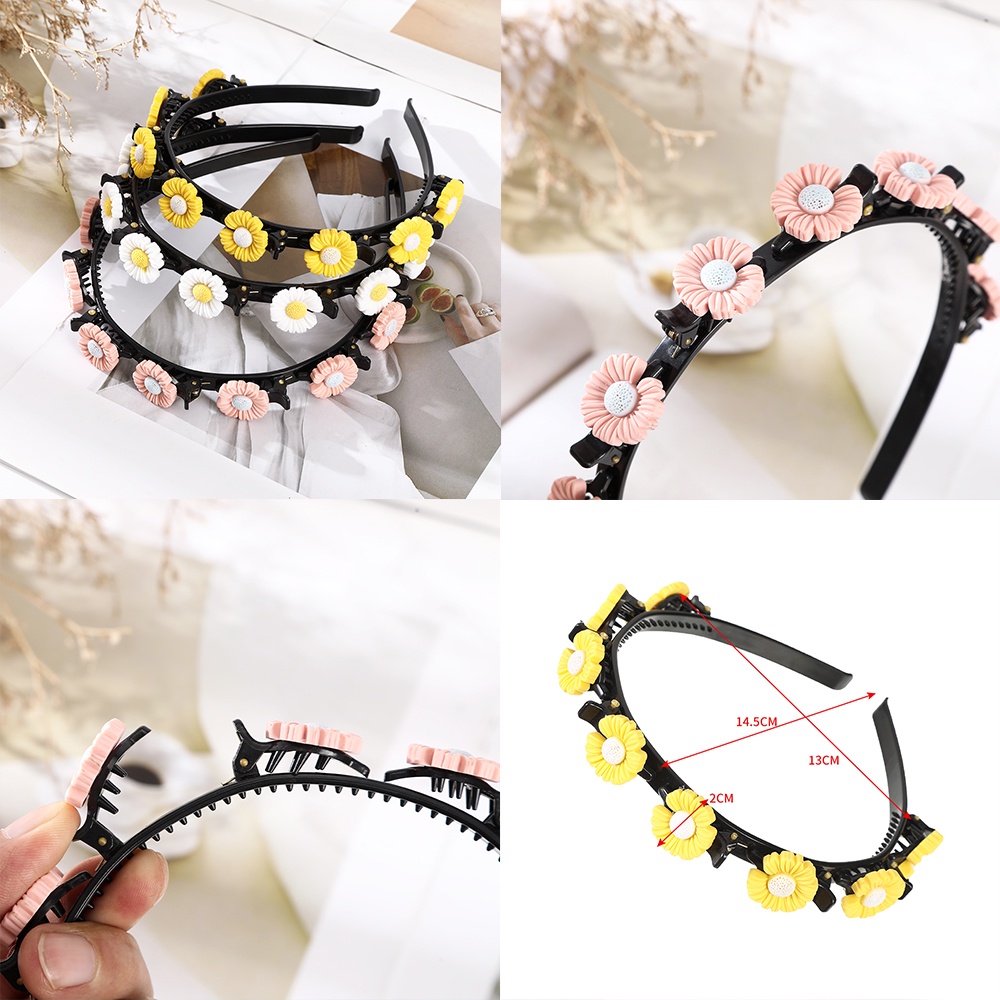 Cài tóc Haimeikang dạng bện nhiều lớp chống trượt phong cách Hàn Quốc dễ thương