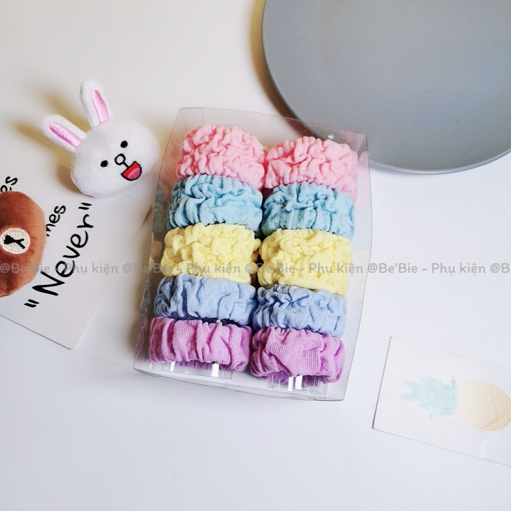 Set 10 buộc tóc màu pastel siêu cưng, Cột tóc hot trend BeBie - BP062