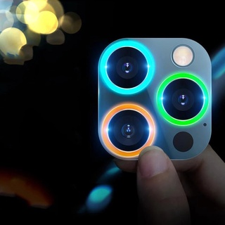 1set For iphone 14 13 pro max 13mini Case Luminous Rear Camera Metal Glass Cover back Lens Protector Ring
