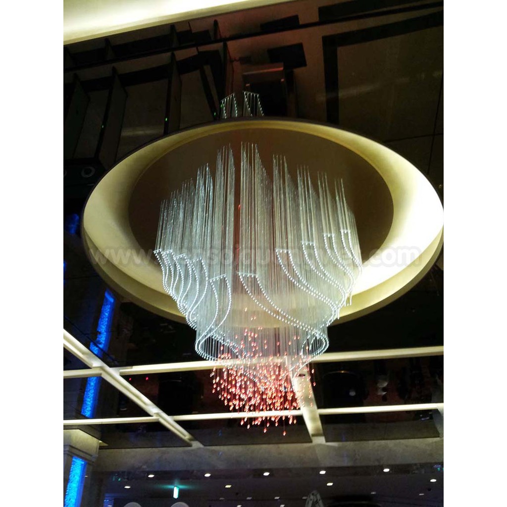 Đèn chùm sợi quang, đèn chùm pha lê phòng khách, phòng ngủ - Mẫu 2