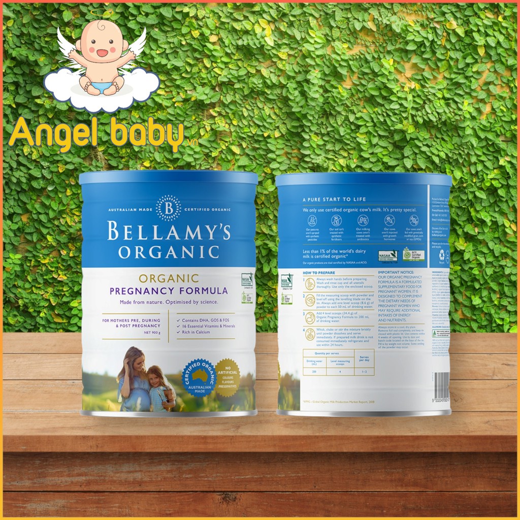 Sữa bầu hữu cơ Bellamy's Organic cho mẹ mang thai và cho con bú Lon 900g [Date 2022]