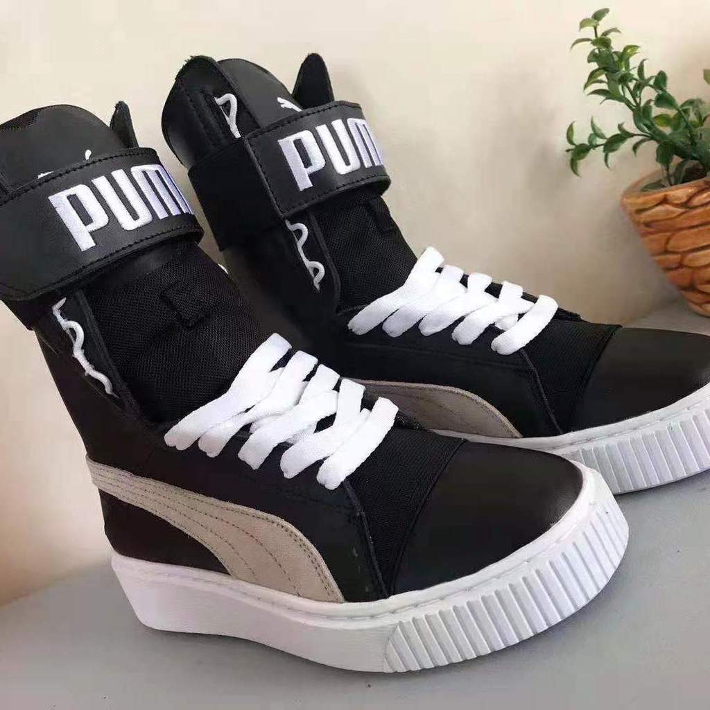 ✧Giày hợp thời trang khởi động của phụ nữ mùa xuân và mùa thu mô hình giữa ống Velcro bên trong tăng chiều cao phù hợp v